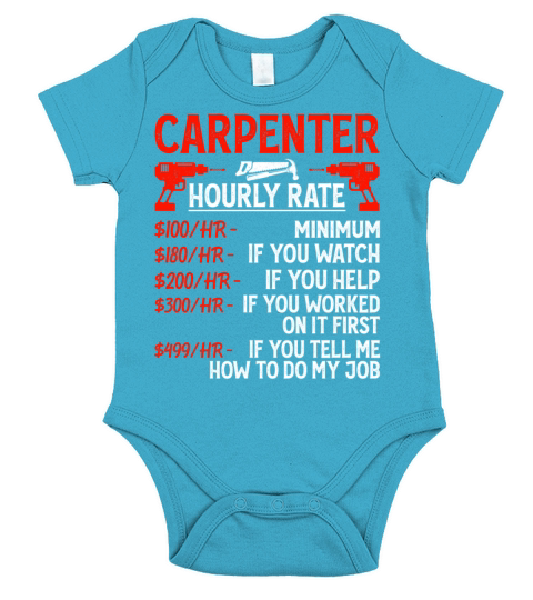 Carpenter Hourly Rate - Funny Carpentry Vintage Short Sleeve Baby One-Piece