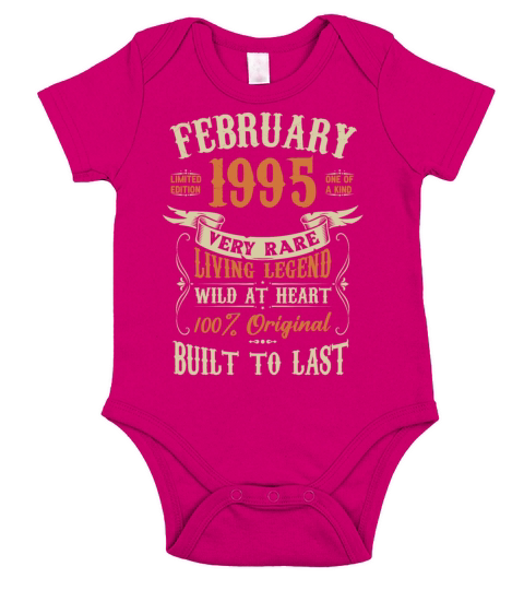 February 1995 Birthday Surprise Short Sleeve Baby One-Piece