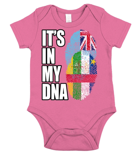 Fijian And Central African Mix Heritage DNA Flag Short Sleeve Baby One-Piece