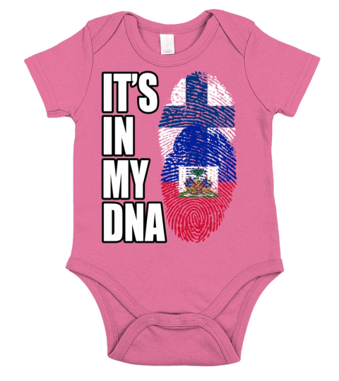 Finland And Haitian Mix Heritage DNA Flag Short Sleeve Baby One-Piece