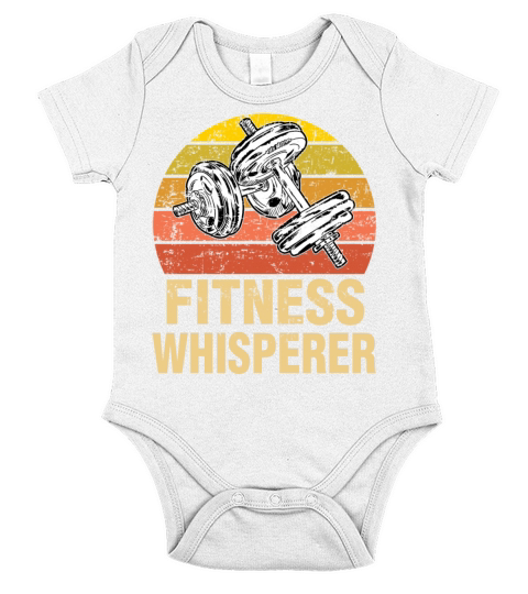 Fitness Whisperer Funny Weightlifting Gym Workout Short Sleeve Baby One-Piece