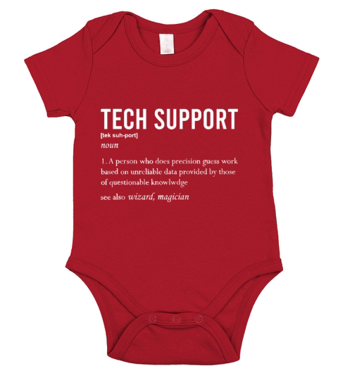 Funny Quote Tech Support Definition Nerd Technicia Short Sleeve Baby One-Piece