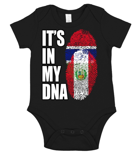 Gambian And Peruvian Mix Heritage DNA Flag Short Sleeve Baby One-Piece