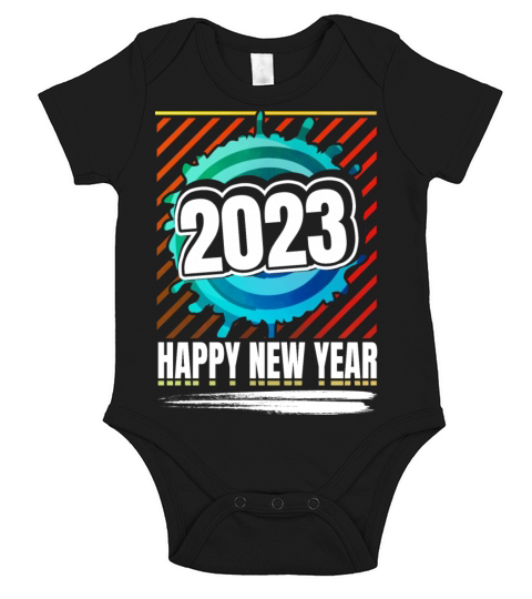 Happy New Year 2023 Short Sleeve Baby One-Piece