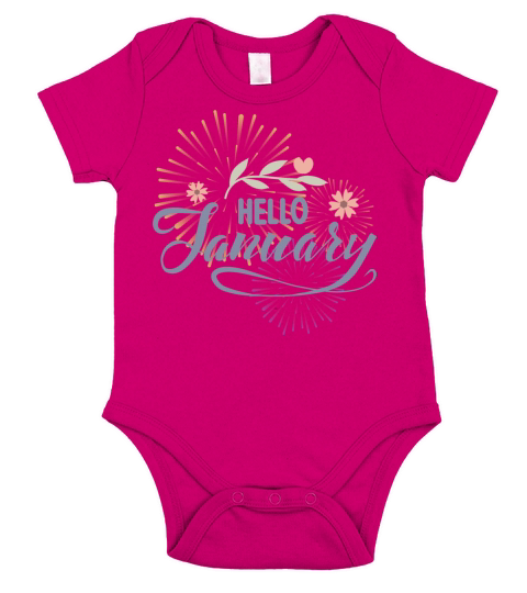 Hello January Short Sleeve Baby One-Piece
