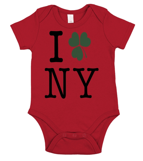 I Shamrock NY Love New York Clover St Patricks Day Short Sleeve Baby One-Piece