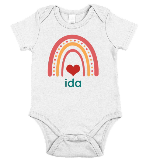 ida Vintage Boho Rainbow Short Sleeve Baby One-Piece