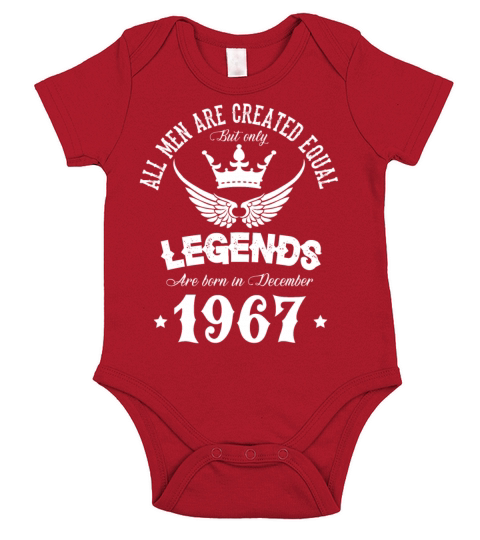 Legends Were Born In December 1967 Birthday Short Sleeve Baby One-Piece