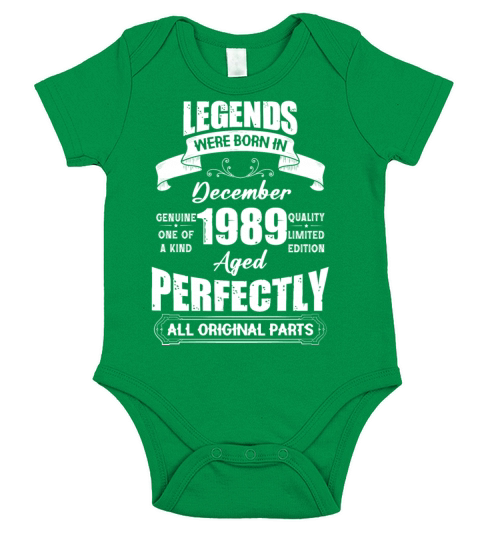 Legends Were Born In December 1989 Birthday Short Sleeve Baby One-Piece