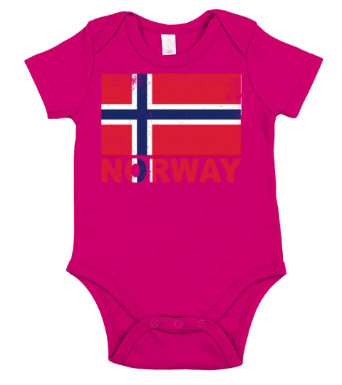 Norway Flag Vintage Scandinavian Origin Nationalit Short Sleeve Baby One-Piece