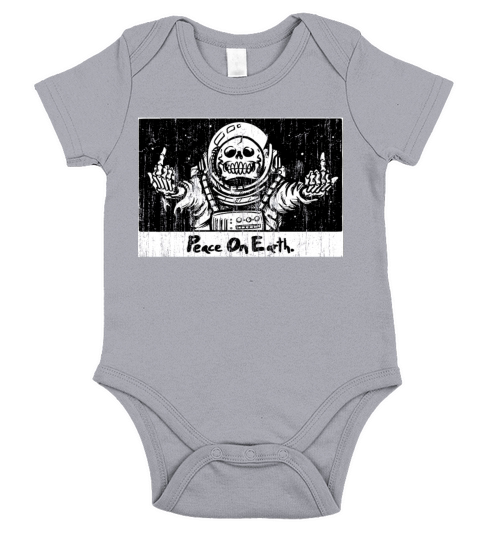 Peace on earth vintage middle fingers Short Sleeve Baby One-Piece