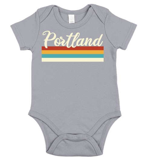 Portland - Oregon - Retro - Vintage United States Short Sleeve Baby One-Piece