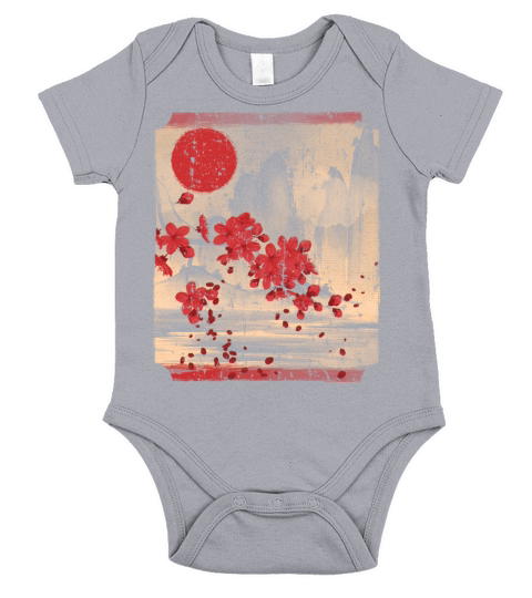 Sakura Cherry Blossom Vintage Art for Art Lover Short Sleeve Baby One-Piece