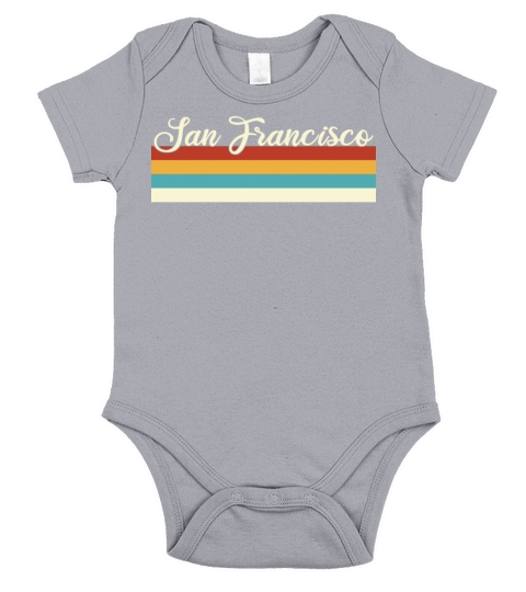 San Francisco - California - Retro - Vintage - USA Short Sleeve Baby One-Piece