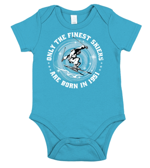 Skiers Skier Vintage born in 1951 Birthday Ski Short Sleeve Baby One-Piece
