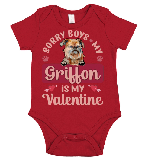 Sorry Boys My Griffon Is My Valentine Short Sleeve Baby One-Piece