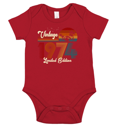 Vintage 1974 Limited Edition 47th Birthday Gift Short Sleeve Baby One-Piece