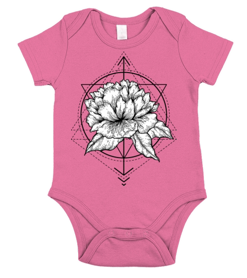 Vintage Abstract Floral Tattoo Short Sleeve Baby One-Piece
