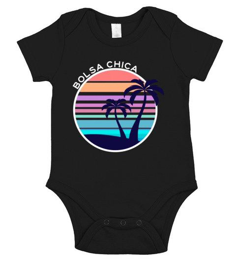 Vintage Bolsa Chica California Beach Wave Sunset A Short Sleeve Baby One-Piece