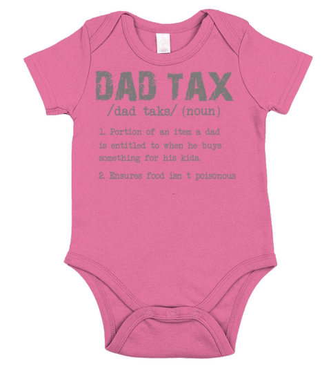 Vintage Dad Tax Definition Men Funny Fathers Day Short Sleeve Baby One-Piece