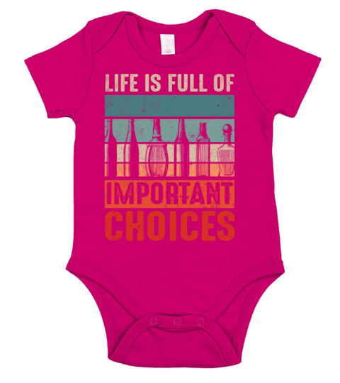 Vintage Life Full Of Choices Alcohol Bottle Short Sleeve Baby One-Piece