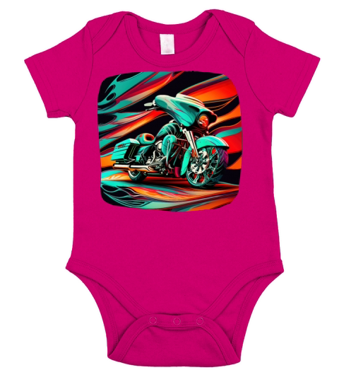 Vintage Motorcycle Bike Short Sleeve Baby One-Piece