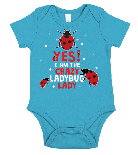 Womens Ladybug Crazy Ladybug Lady Dress Quote Short Sleeve Baby One-Piece