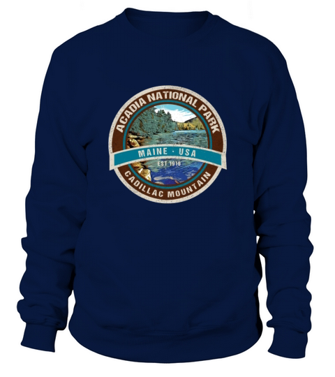 Acadia National Park Maine Retro Cadillac Mountain Sweatshirt Unisex