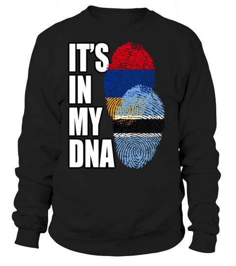 Botswana And Armenian Mix Heritage DNA Flag Sweatshirt Unisex