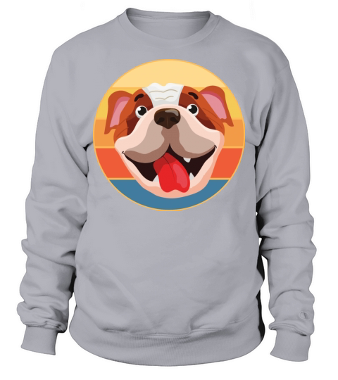 Bulldog Dog Breed Vintage Retro Sunset Sweatshirt Unisex