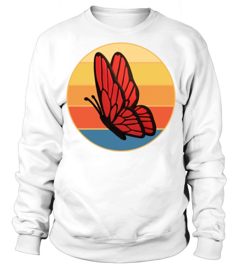 Cute Butterfly Retro Sunset Vintage Animal Insect Sweatshirt Unisex