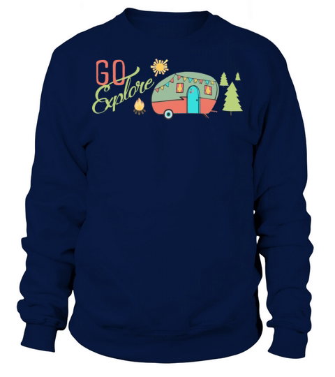 Go Explore RV Camping Trip Vintage Colors Tant Hip Sweatshirt Unisex
