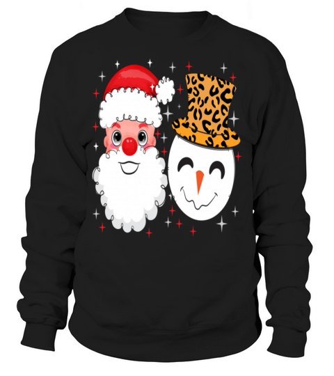 Santa and Snowman Leopard Sparkle Sweatshirt Unisex