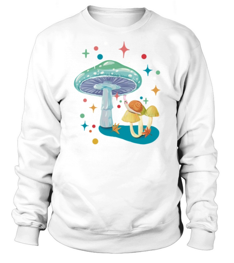 Vintage cozy green mushroom and snail Sweatshirt Unisex
