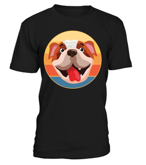 Bulldog Dog Breed Vintage Retro Sunset T-Shirt Unisex