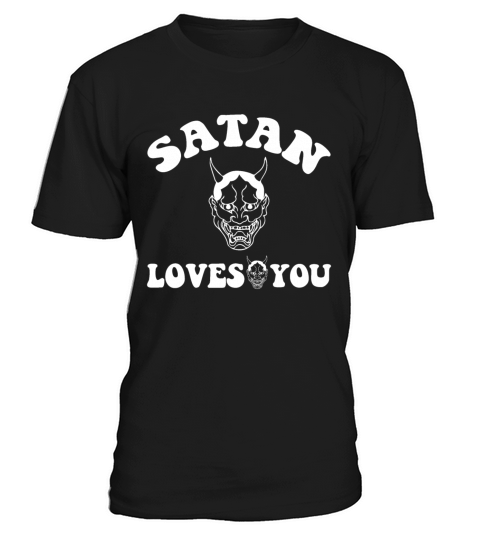 Satan Loves You Vintage Retro Text T-Shirt Unisex