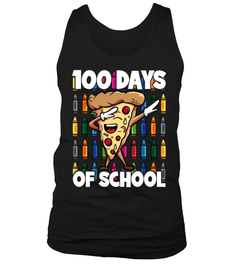 100 Days of School Dabbing Pepperoni Pizza Slice Tank Top Unisex