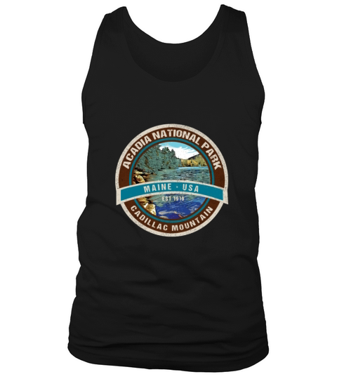 Acadia National Park Maine Retro Cadillac Mountain Tank Top Unisex