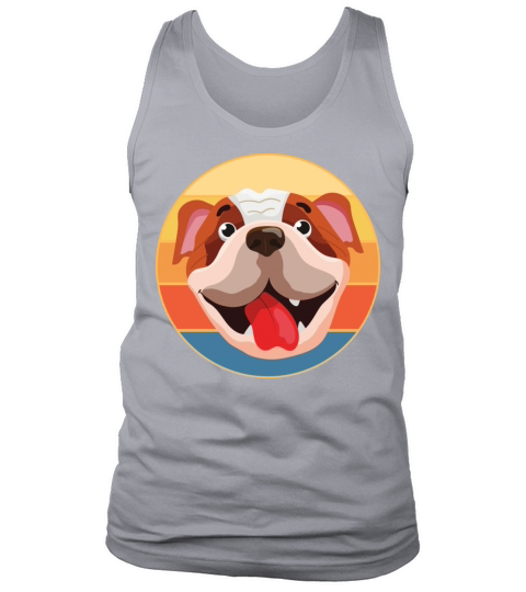 Bulldog Dog Breed Vintage Retro Sunset Tank Top Unisex
