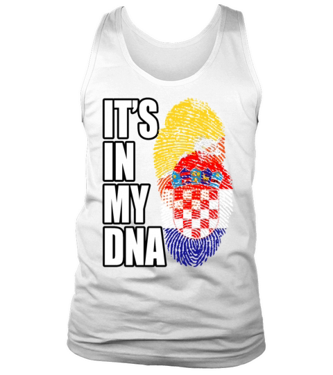 Croatian And Bhutanese Mix Heritage DNA Flag Tank Top Unisex