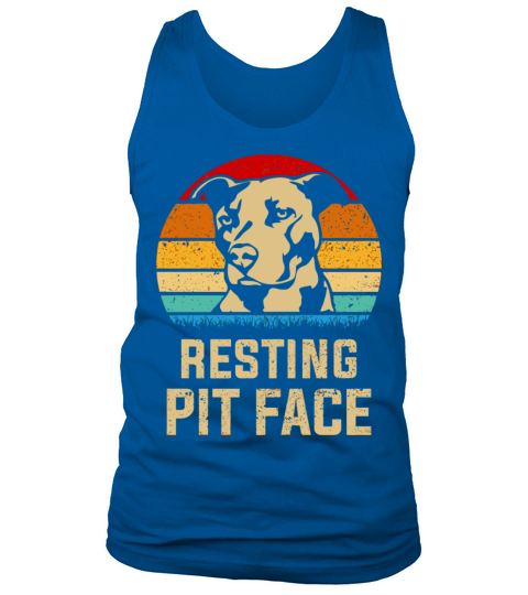 Dog Pitbull Resting Pit Face Funny Vintage For Men Tank Top Unisex