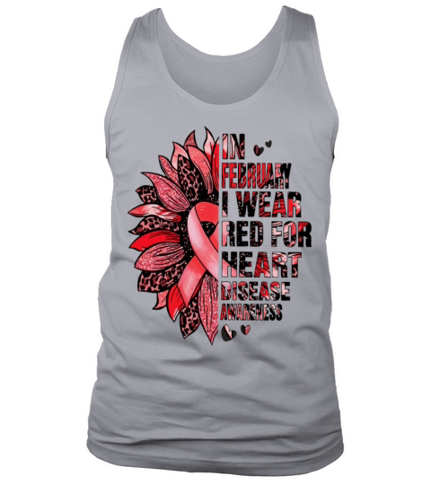 I Wear Red for Heart Disease Awareness Month Tank Top Unisex