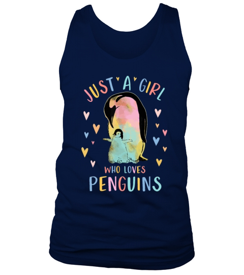 Just A Girl Who Loves Penguins Watercolor Gift Pen Tank Top Unisex