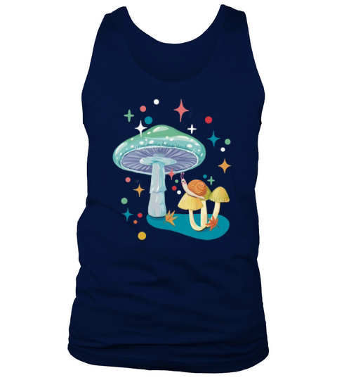 Vintage cozy green mushroom and snail Tank Top Unisex