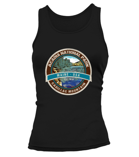 Acadia National Park Maine Retro Cadillac Mountain Tank top Woman