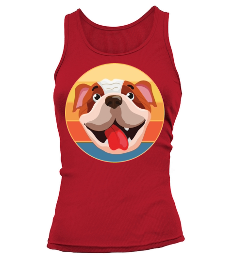 Bulldog Dog Breed Vintage Retro Sunset Tank top Woman