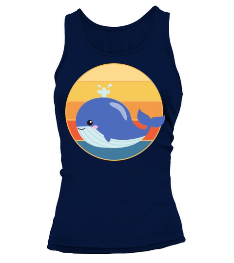 Cute Kawaii Whale Retro Sunset Vintage Ocean Tank top Woman