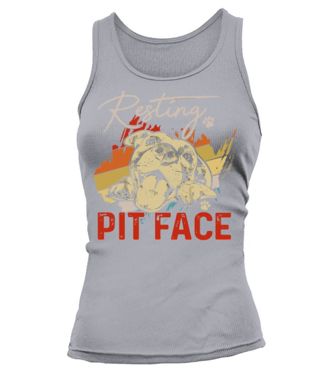 Dog Pitbull Resting Pit Face Vintage Funny Dog Lov Tank top Woman