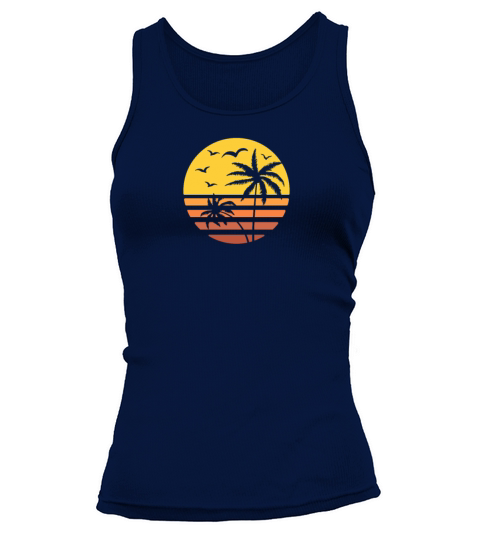 Palm Tree Beach Sunset Retro and Vintage Design Tank top Woman