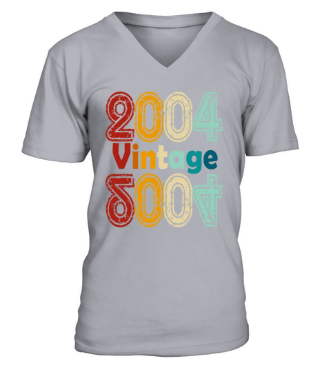 2004 vintage vintage retro birthday gift V-Neck T-shirt